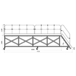 Arbetsplattform 6 x 1,5m gallerdurk