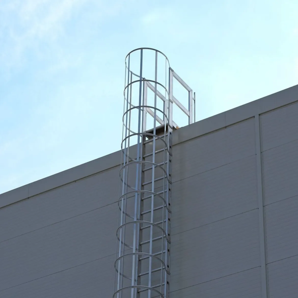 Fasadstege 6 - 6,7m inkl fallskydd