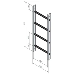Fasadstege 1120mm ALU