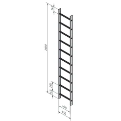 Fasadstege 2800mm ALU
