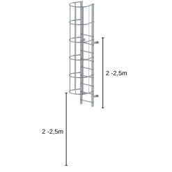 Fasadstege upphöjd 2 - 2,5m inkl fallskydd