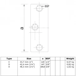 Rörkoppling 45 grader 48,3 mm