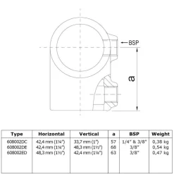 Rörkoppling rak 60,3-48,3mm