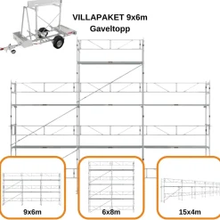 Ställningstrailer med 60m² Villapaket Ram ALU