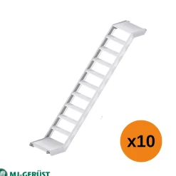 Ställningstrappa Aluminium 10-pack